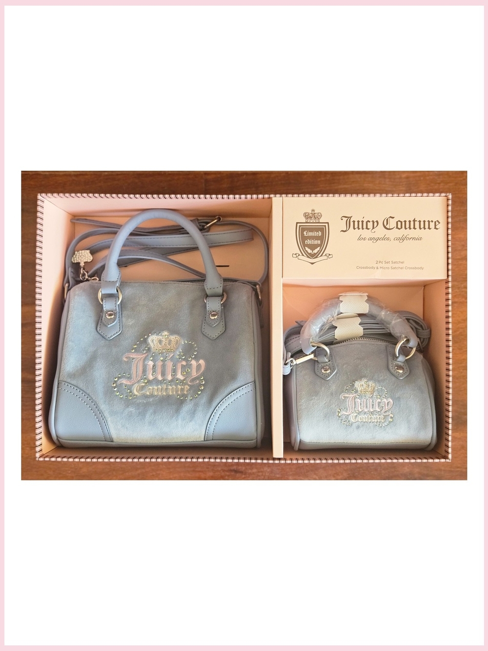 Juicy Couture Limited Edition 2-Piece Satchel & Crossbody Set w/ Original Box